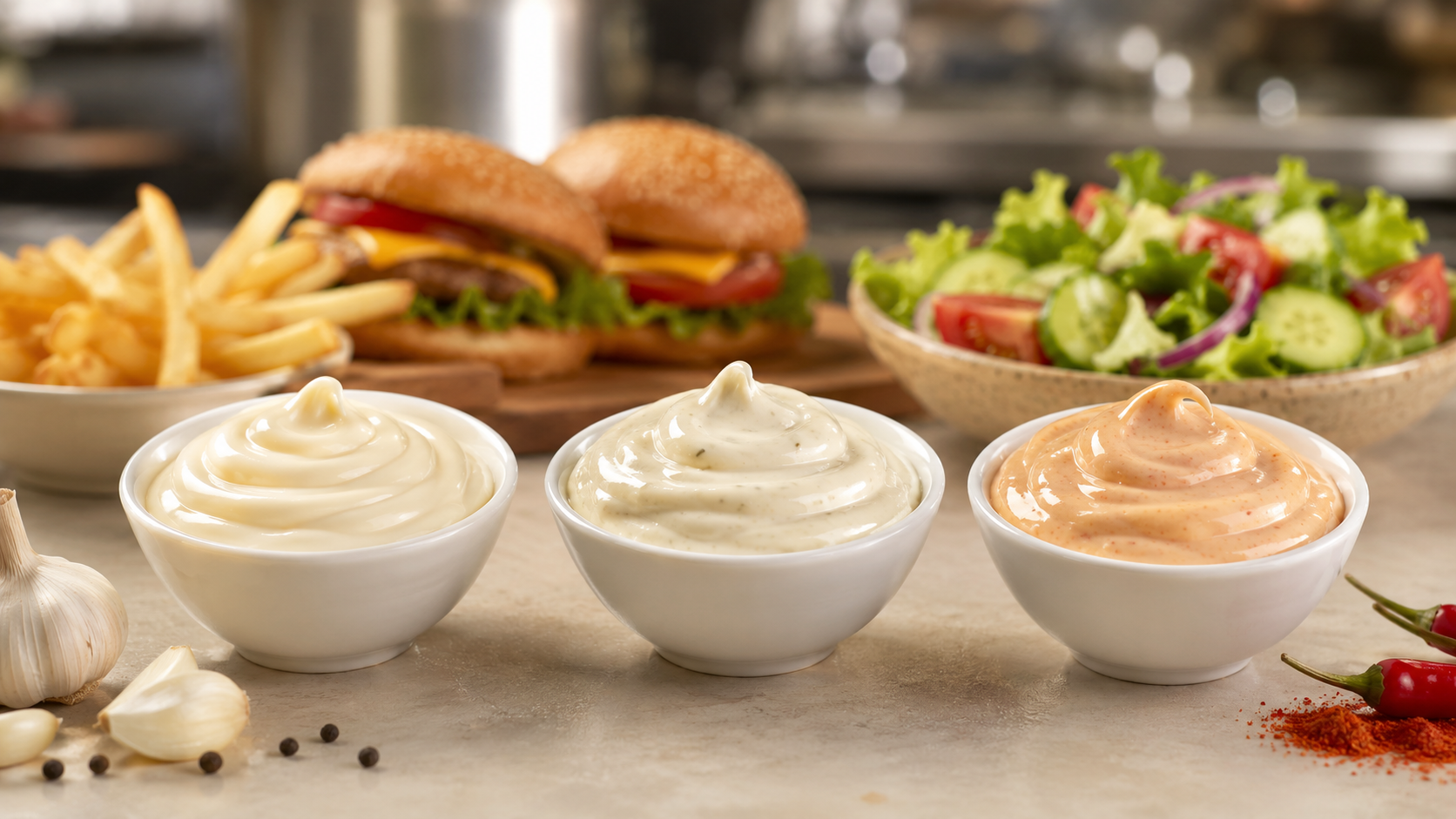 Saveurs de mayonnaise personnalisées pour les acheteurs du commerce de détail et de la restauration