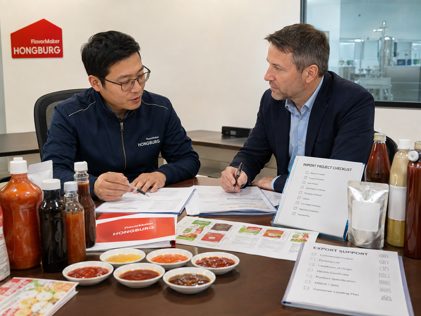 Liste de contrôle pour l'importation de sauces : emballage, étiquettes et assistance à l'exportation
