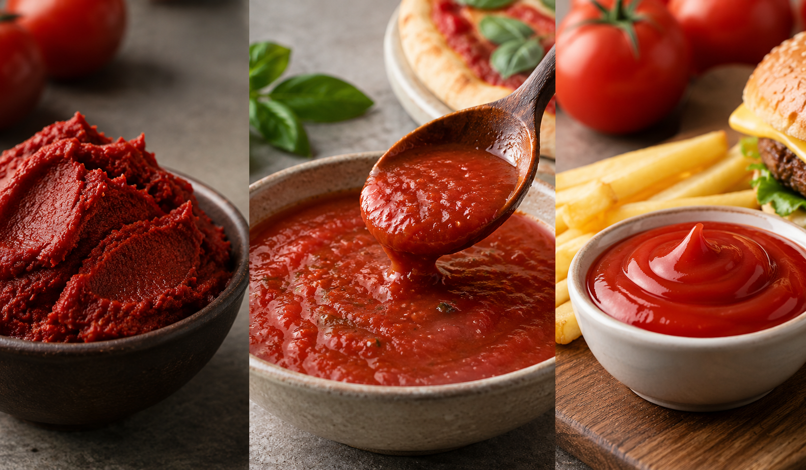 Quelles sont les principales différences entre la pâte de tomate, la sauce tomate et le ketchup ?