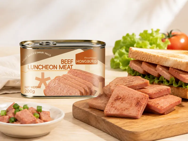 Viande de bœuf en conserve classique pour déjeuner