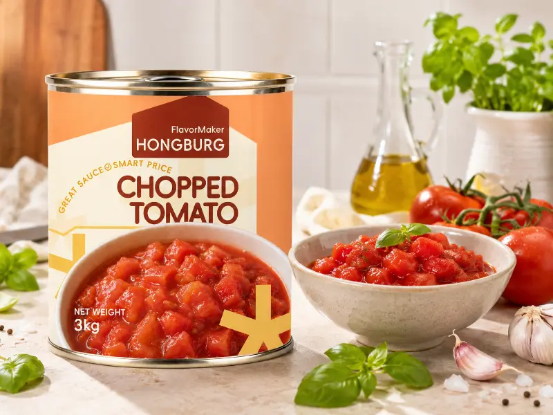 Tomates hachées en conserve classiques