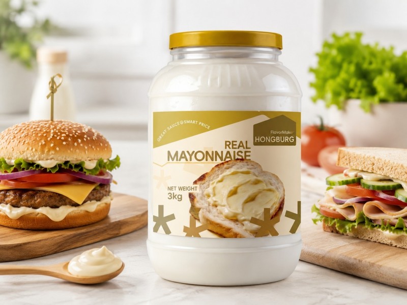 Véritable mayonnaise onctueuse et crémeuse pour sandwichs et hamburgers