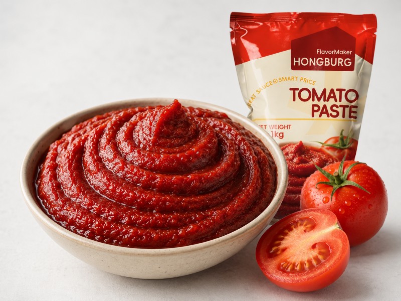 Pâte de tomate rouge foncé à Brix élevé