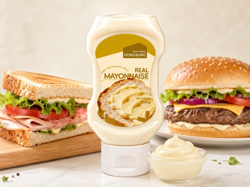 Vraie mayonnaise en bouteille compressible