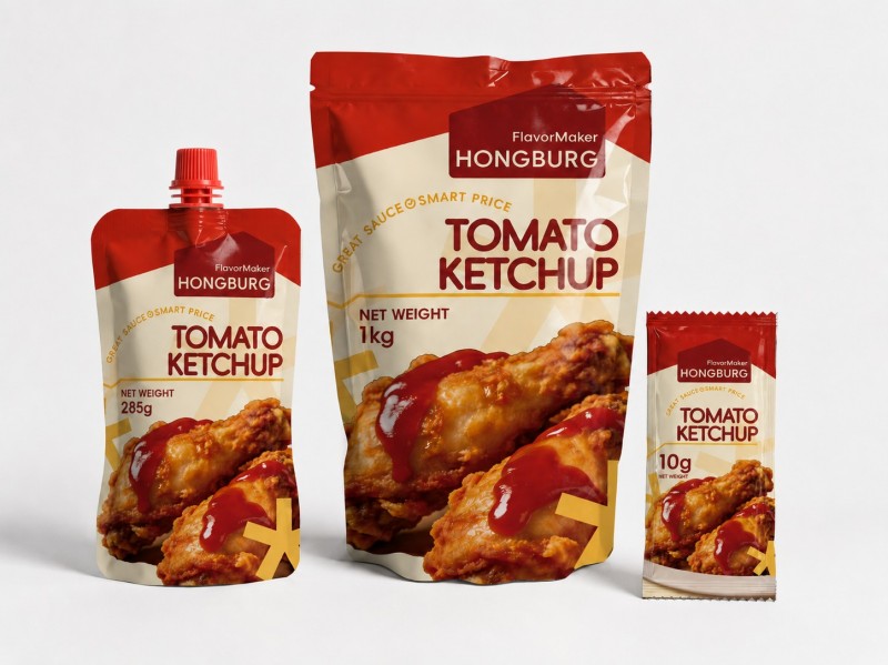 Ketchup aux tomates en sachet